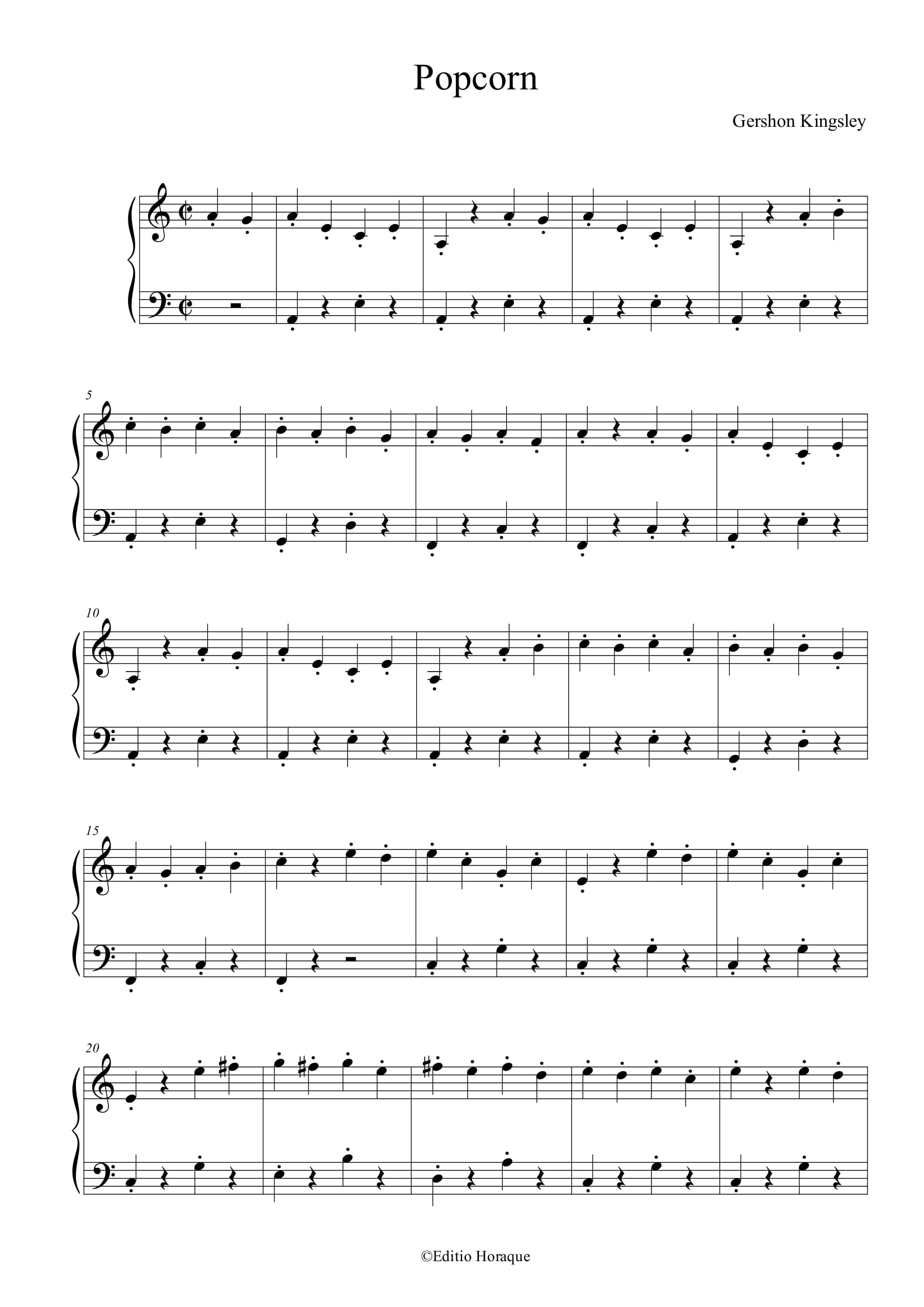 Popcorn Gershon Kingsley Easy Piano Arrangement Sophie Sauveterre Popcorn Gershon Kingsley Easy Piano Arrangement Sophie Sauveterre